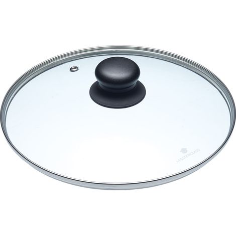 MasterClass Tapa de cristal, Tapa de repuesto para cacerolas y sartenes, Vidrio templado y mango resistente al calor, Apta para horno hasta 180 grados, Apta para lavavajillas, 24cm