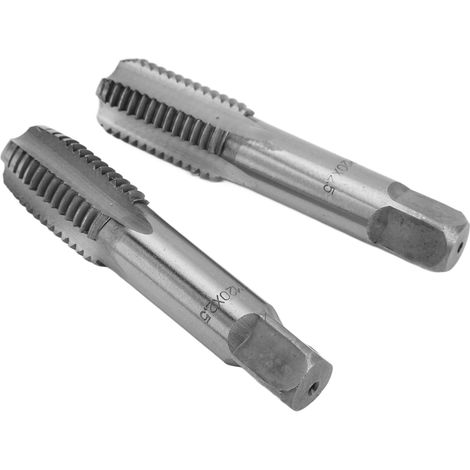 Lot de 2 Tarauds Métriques HSS Acier Rapide à Canaux Droits, Filetage Manuel M20x2,5 (1/5)