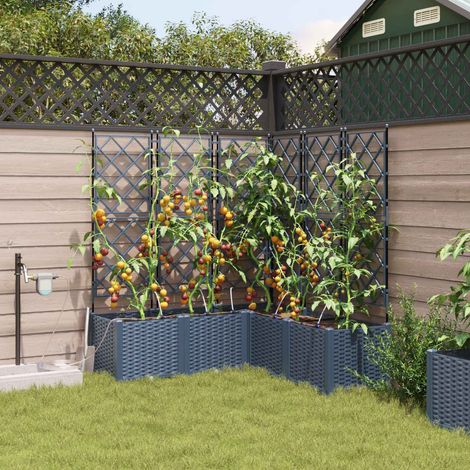 Garden Planter Grey 40 x 40 x 143 cm PP vidaXL (1/5)