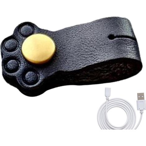 Enrouleur de câble d'écouteurs portable Jolie boucle d'emballage de chat avec fixation d'animaux Organisateur d'écouteurs avec support USB en cuir réutilisable, pratique pour la maison, (1/5)