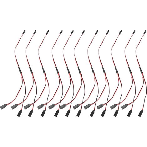 10 Stück Servo-Verlängerungskabel, 3-polig, Buchse auf Stecker, Kabelverbinder, Fernbedienung, Y-Typ, 300 mm (11,81 Zoll) (1/5)