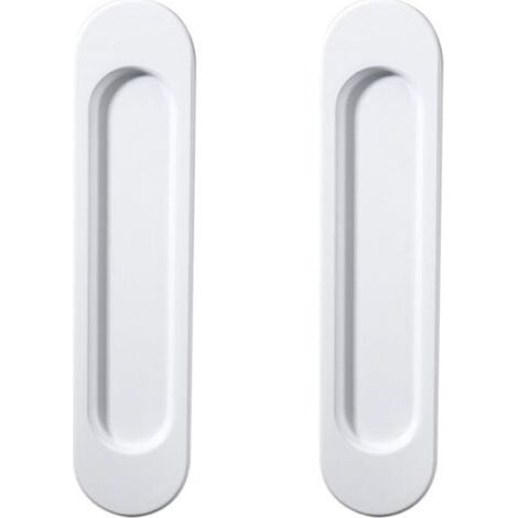 2 maniglie autoadesive ad angolo retto per porte scorrevoli, in lega di alluminio color oro opaco, non richiedono foratura, per porte scorrevoli, finestre e armadi, 148 mm (bianche (angoli arrotondati