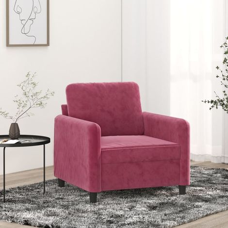 Fauteuil Rouge bordeaux 60 cm Velours vidaXL (1/5)