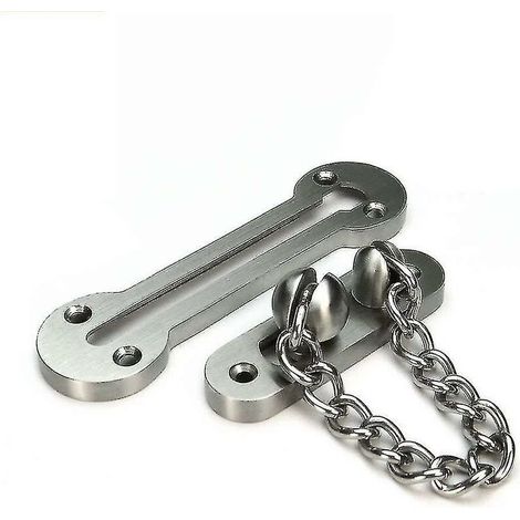 Extra dickes Türkettenschloss – Türsicherheitskette aus Edelstahlguss SUS304. Robustes Türschloss für Innentüren. Oberfläche: Gebürstetes Nickel.