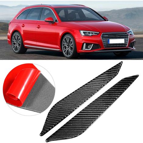 2 Zierleisten für die Mittelkonsole aus Kohlefaser für Audi A4 B9 (2017–2019), dekorative Interieur-Aufkleber, 2-teiliges Set (1/5)