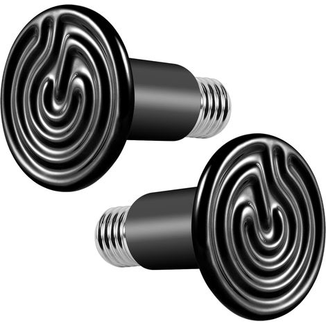 Lot de 2 lampes chauffantes pour terrarium et reptiles de 100 W, émetteur de chaleur en céramique, sans (1/5)