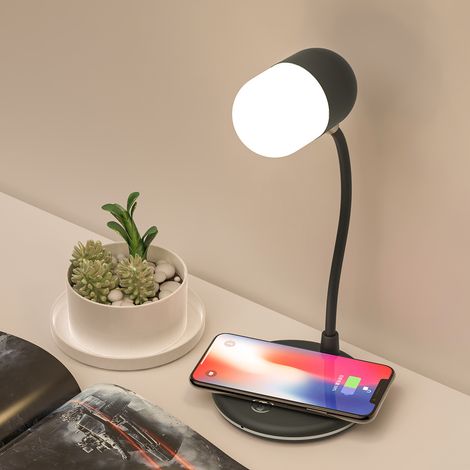 Lampe de Bureau Multifonction 3-en-1 avec Chargeur Sans Fil, Haut-Parleur Bluetooth et Lampe à Intensité Réglable – Touch Control, USB-C, Idéal pour Bureau et Chambre (1/3)