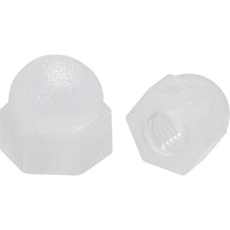 M3 Écrou Borgne Hexagonal Dôme Tête Clous pour Vis Boulons Nylon Blanc 10 Pcs (1/3)
