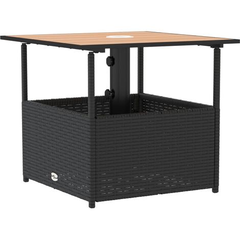 Maison Exclusive - Gartentisch mit Schirmloch Schwarz 55x55x46,5