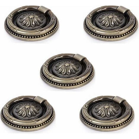 Set mit 5 robusten und einfach zu montierenden Möbelgriffen – Antikbronze-Optik