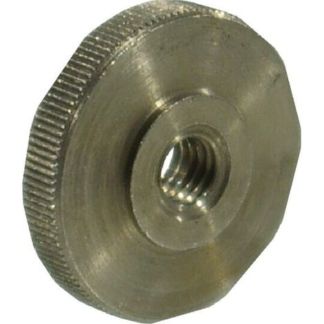 Tuerca plana moleteada M6 negra UNIVERSAL 4676B