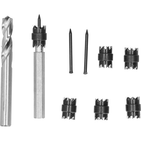 Lot de 9 fraises à souder par points 10mm, foret double face pour enlèvement de métal, kit d'outils de coupe (1/5)