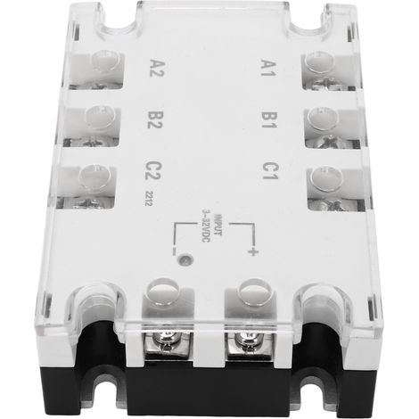 Dreiphasen-Halbleiterrelais, weiß, geräuschlos, stoßfest, zuverlässig, 25 A DC 3–32 V auf AC 24–480 V Schaltmodul (1/5)