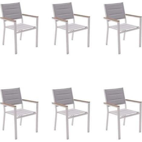 KLULK Set 6 Poltrone Da Esterno Cayman In Alluminio Verniciato Bianco Dotato Di Inserti In Polywood, L 57 X P 57 X H 88 Cm (1/5)