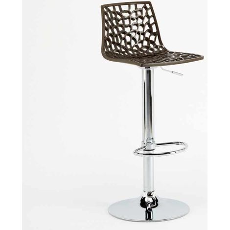 Barhocker mit Fußstütze Hoch Drehbar Höhenverstellbar für Küche Bar Grand Soleil Spider - Braun