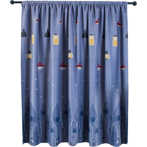 Salle de séjour chambre rideau occultant polyester imprimé motif gris décoration fenêtre