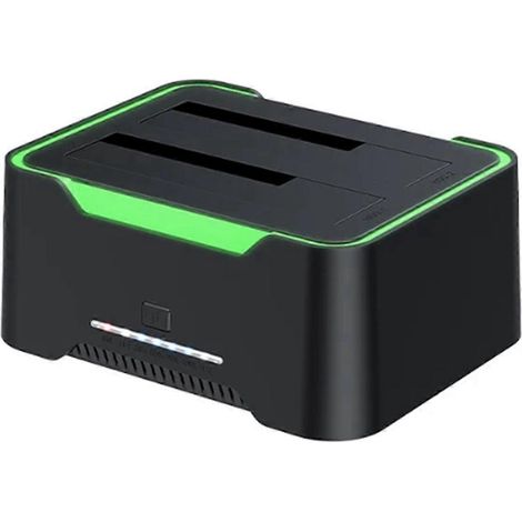 2,5/3,5-Zoll-Seriellanschluss, Dual-Disk-Festplattengehäuse, EU-Stecker (1/5)