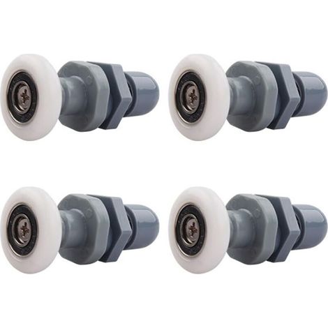 Roulettes Porte Douche - Roulement 19 mm - Pour Porte Verre 4 à 6 mm - Anti-corrosion Cuivre Acier Inoxydable Nylon - Lot de 4 (1/5)
