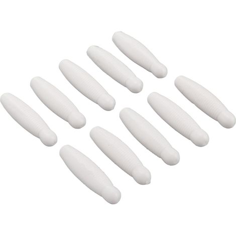 Lot de 10 leurres souples de pêche, imitation nymphe d'abeille, en forme de pomme de terre, pour lancers longs. Ajouter du sel. 6 cm, 8 g, blanc. (1/5)