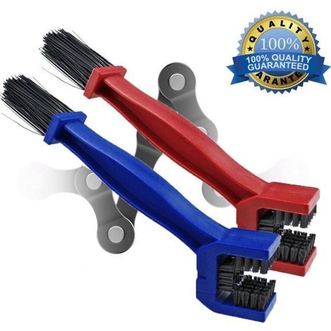 Brosse de nettoyage pour chaîne de moto ou de vélo - Lot de 2 - Rouge, bleue-Ywey (1/4)
