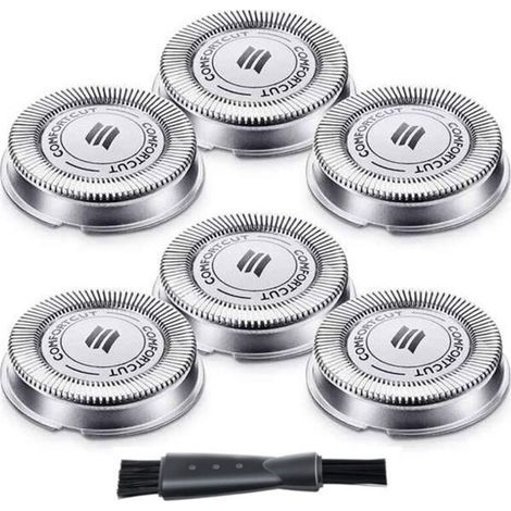 6 Pièces Têtes de Rechange Compatibles Rasoir Électrique Série S1000 S2000 S3000 S4000-Chrom (1/4)