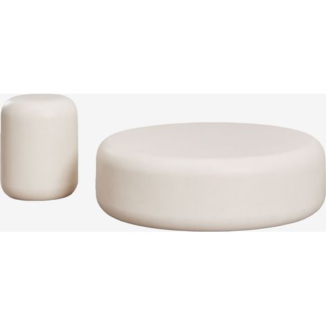 Set de 2 tables basses rondes en ciment pour jardin Fonelas SKLUM