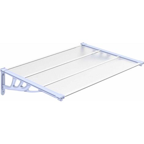 Maison Exclusive - Tettoia per Porta Grigio e Trasparente 122x90 cm Policarbonato