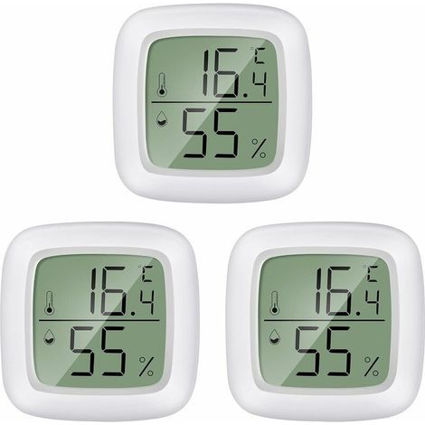 Termometre Maison 3 pièces Mini LCD Thermomètre Hygromètre Interieur de Portable 20 ℃ 60 ℃, 10% 99% RH Convient pour Les Chambres D'enfants (1/5)