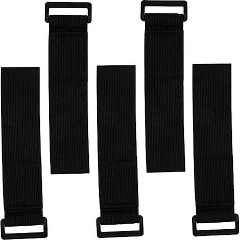 5 Pièces Cintres de Câble Nylon Résistants Bracelets Fixation Boucle Noir pour Rangement Câbles et Voyage - (1/5)
