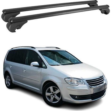 OMAC Aluminium Dachträger Querträger für VW CrossTouran 2007-2015 – TÜV / DIN 75302:2019 – Abschließbar – Max. 75 kg – 2 Stangen Schwarz (1/5)