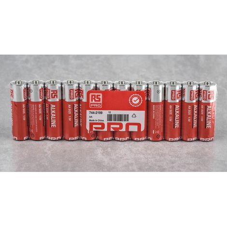 Pile AA RS PRO 1.5V Alcaline, 2.2Ah ( Prix pour Paquet de 12 )
