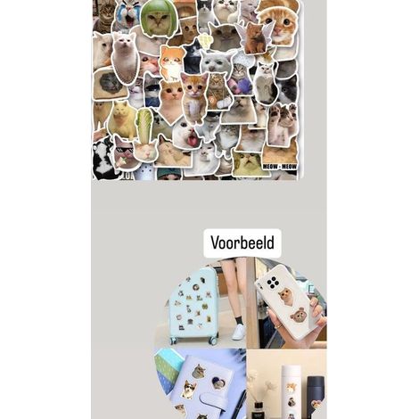Lot de 40 autocollants chats humoristiques - Pour ordinateur portable, cahier - Stickers animaux - Pour enfants et adultes (1/4)