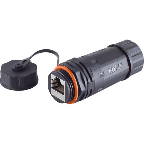 Conector corto para exteriores RJ45 MicroConnect CAT 6a IP68 6FW09AB19, KONCAT6A68