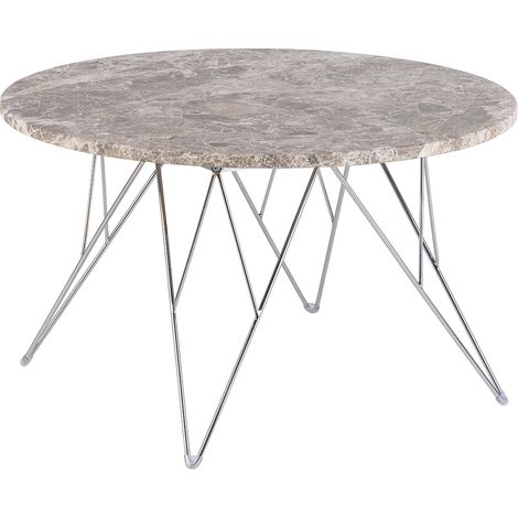 Prunus Couchtisch Ø80cm Marmor braun.