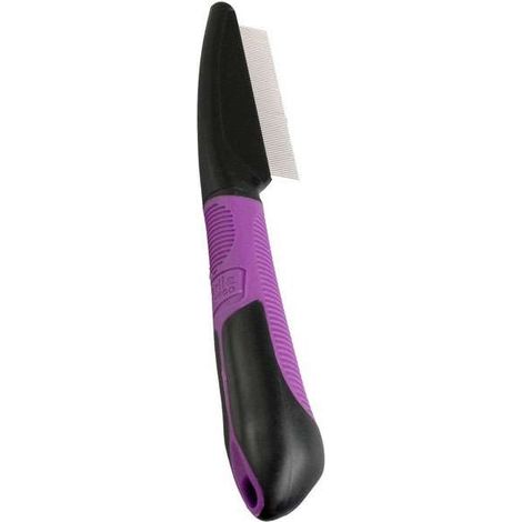 Karlie Flea Pettine con Manico, 21 x 4.5 cm, Viola/Nero