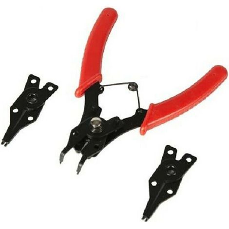PINCE SEEGER POUR SERRURES À CIRCLIPS INTERNES ET EXTERNES KIT 4 TÊTES HOME (1/2)