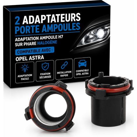 2 Adaptateurs Porte Ampoules Opel Astra - ADAPTATION AMPOULE H7 SUR PHARE Halogène (1/3)