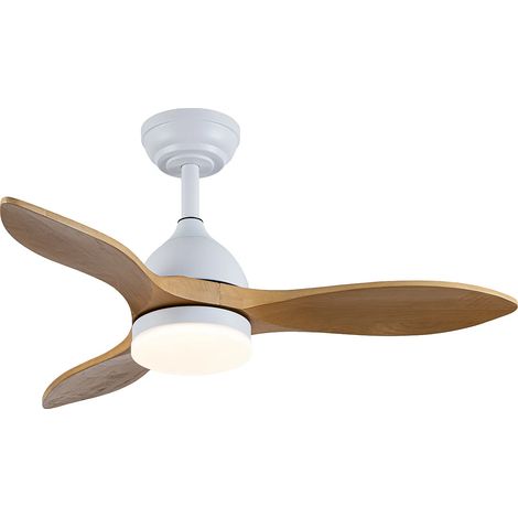 Ventilateur de plafond lumineux - L. 96 cm - Bois de pauwlonia naturel - VENTOYA (1/5)