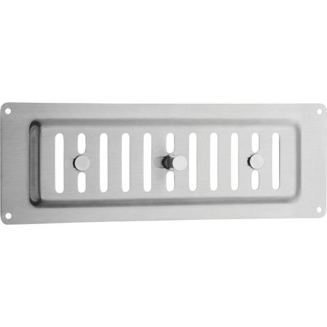 SOTECH Edelstahl SS304 Lüftungsgitter zum Aufschrauben mit Schiebeverschluss mit langem Schieberegler Ø 12 x 24 mm, 260x90 mm
