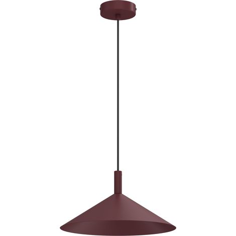 Suspension décorative Anega Luminex bordeaux, abat-jour conique 30 cm, GX53, métal (1/2)