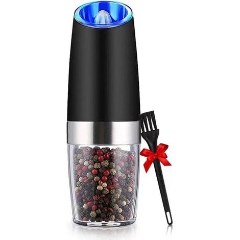 Macina pepe con sensore di gravità - macina - pepe Mulino Mulino elettrico cucina nero Testa di macinazione in acciaio inox/ABS/ceramica - Nero (1/5)