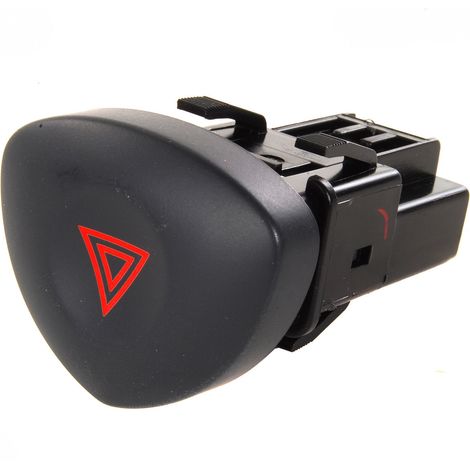 BEBUSINGOTO Botón de advertencia de luces de emergencia para Clio 2, color negro (8200442723) (1/5)
