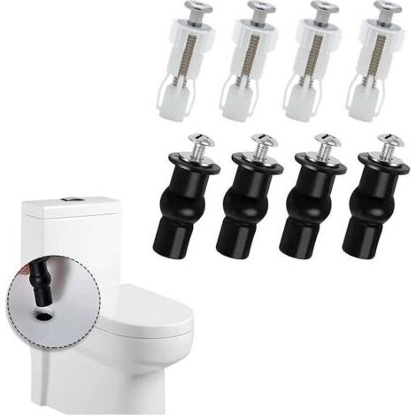 8 Pièces Abattant WC Fixations Charnières, Universelle Vis Extensibles Charnières à Dégagement Rapide, Pour Fixer La Vis de Siège de Toilette, écrou en Caoutchouc, Pour Abattant WC Clipsable (1/5)