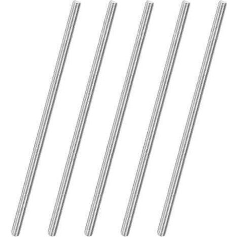 Satz mit 5 Gewindestangen, M10 x 300 mm, Rechtsgewinde aus Edelstahl 304, für Ankerbolzen/Klemmen/Möbelbefestigungswinkel, metrische Gewindeschrauben