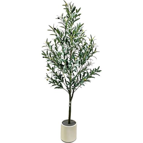 Arbre à olives artificiel, feuilles réalistes, branches ajustables, 6ft (1/2)