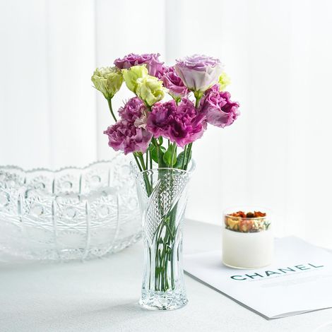 Vases Moderne en Verre pour centres de Table, Vase Transparent en Cristal pour décoration, Vase à Fleurs en Spirale pour fête, Mariage, Anniversaire (1/5)