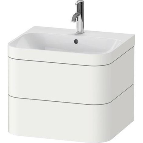 Ensemble coiffeuse HAPPY D.2 PLUS avec 2 tiroirs, 575 x 490 mm, sans panneau arrière, blanc, finition satinée mate