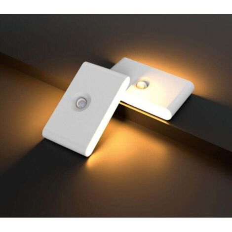 Luz nocturna LED con sensor de movimiento, luces LED para armario, luces de inducción recargables por USB, lámpara de inducción LED magnética para dormitorio, baño, cocina, pasillo y escaleras.