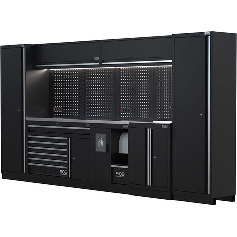 Arredamento modulare per officina e garage SOGI ARR-OFF-3920 - piano in acciaio - 3920x466x2000 mm (1/5)