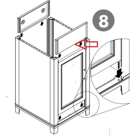 1PZ ALZATA FRONTALE PER KIT LAVATOIO RESINA CM.45X50